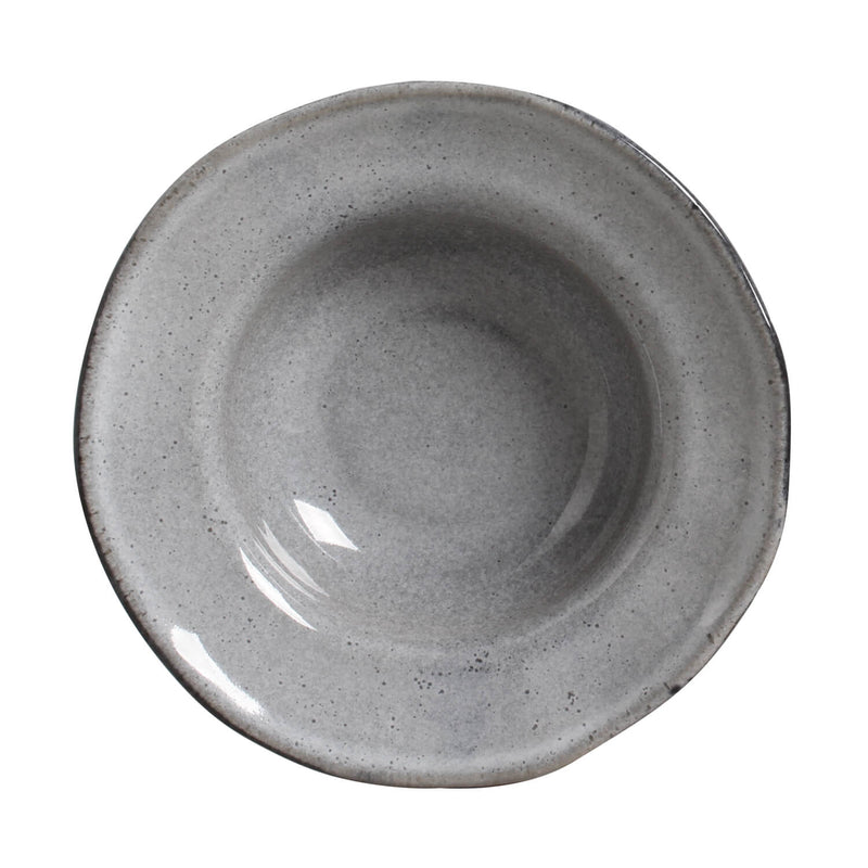 Gray ceramic bowl on a white background