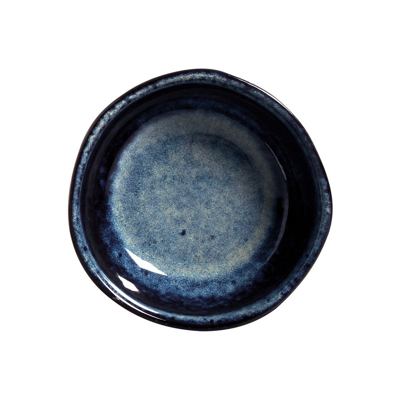 Blue ceramic bowl on a white background