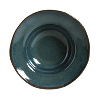 Blue ceramic bowl on a white background