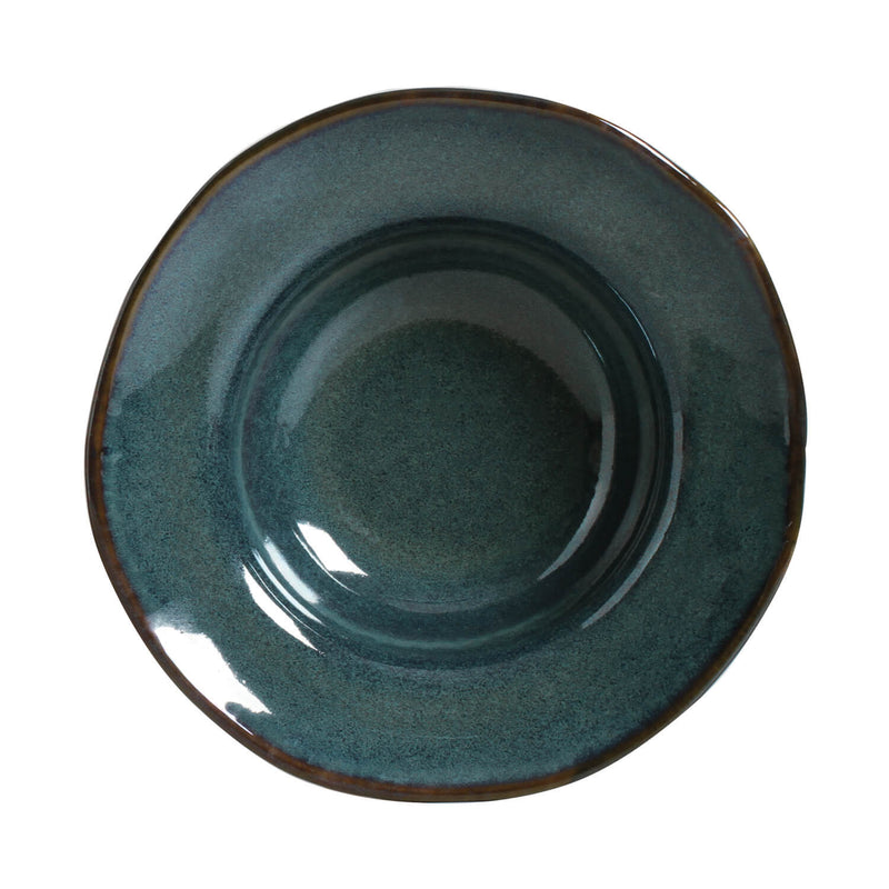 Blue ceramic bowl on a white background