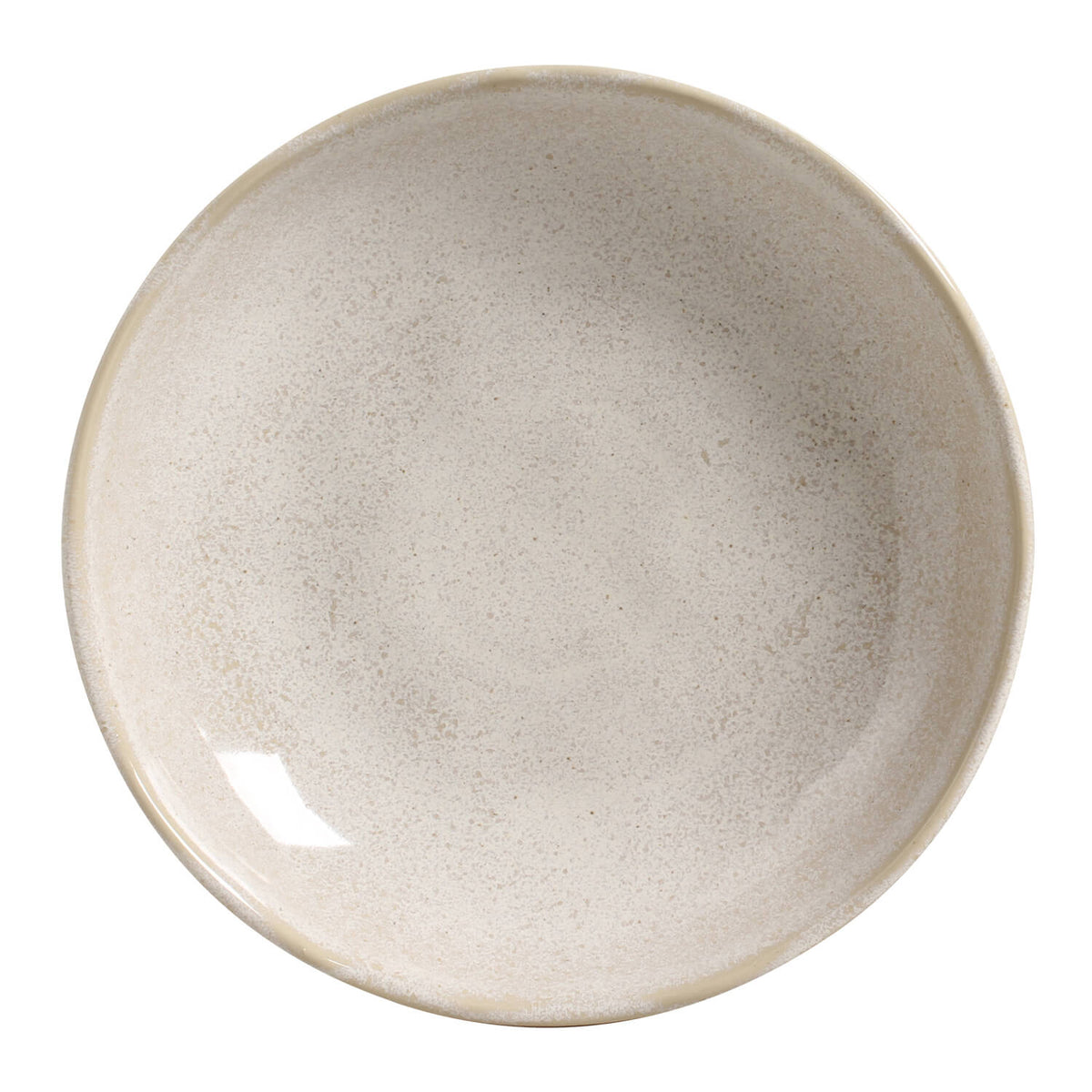 Beige ceramic bowl on a white background