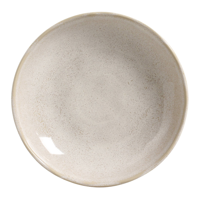 Beige ceramic bowl on a white background