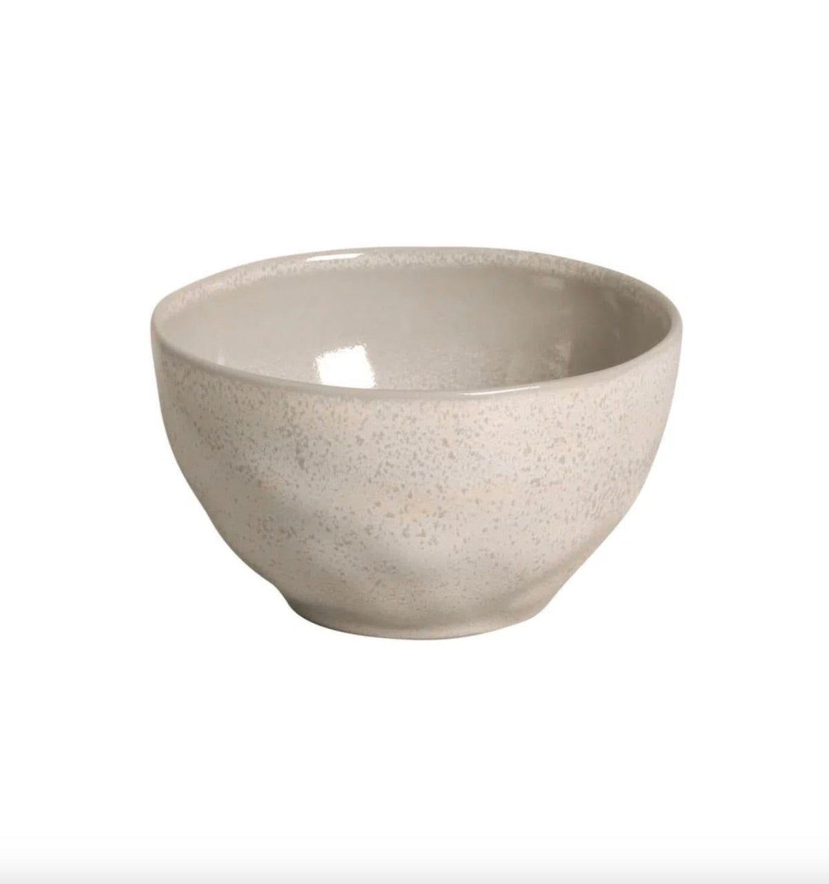 Beige ceramic bowl on a white background