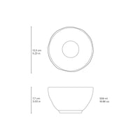 Technical drawing of a bowl with dimensions and volume indicated