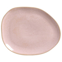 Pink ceramic plate on a white background