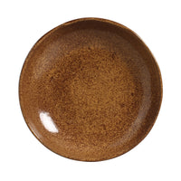 Brown ceramic plate on a white background