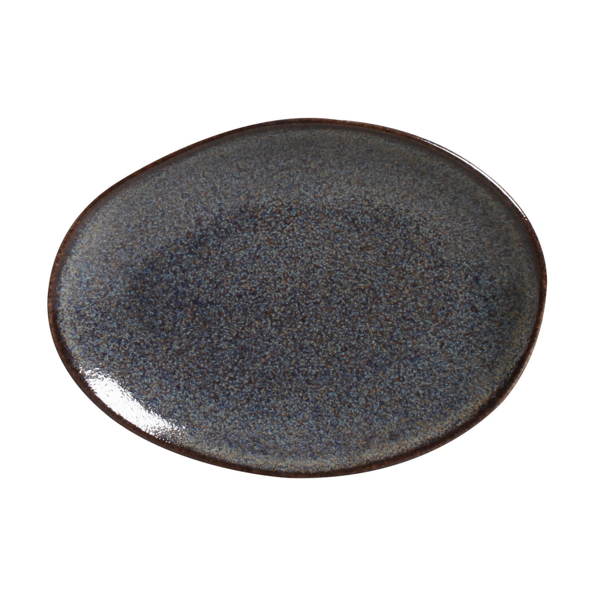Dark gray ceramic plate on a white background