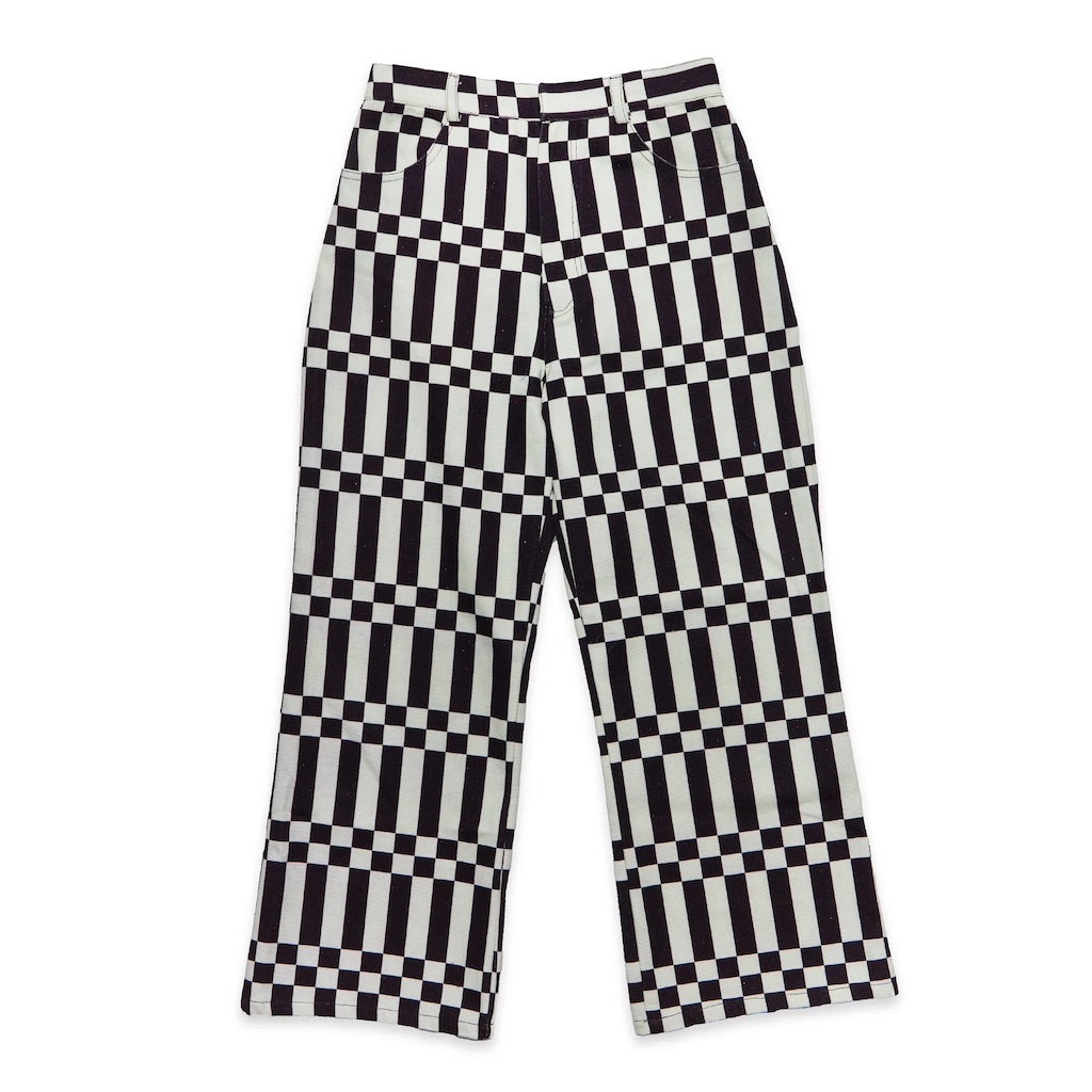 Clok Trousers with Check Print in Dark Grey – Olivia May