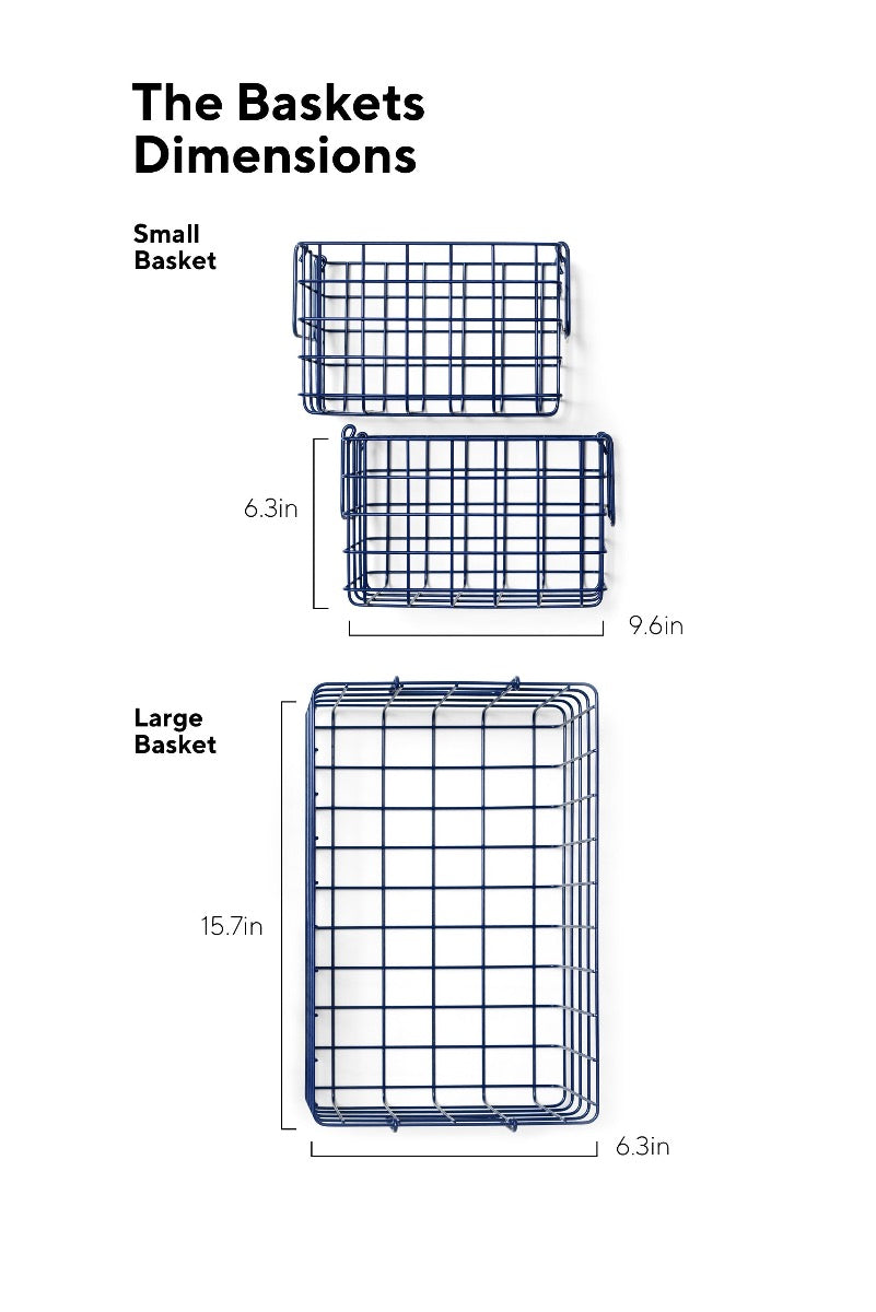 Mustard Made Baskets in Navy Dimensions