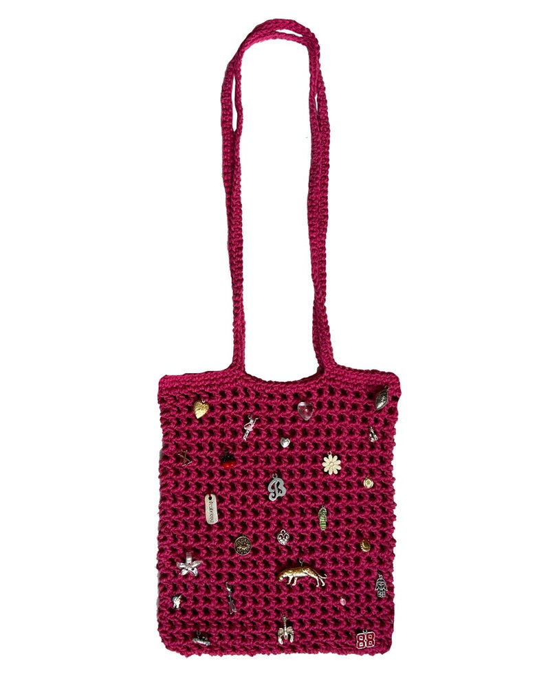 The Series NY Crochet Charm Bag Magenta
