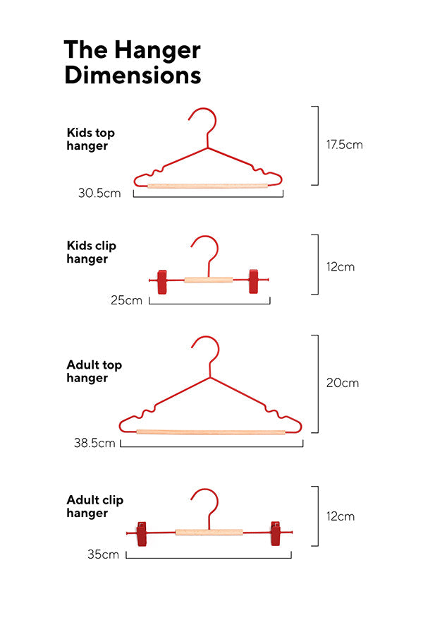 Mustard Made Adult Clip Hangers in Poppy Dimensions