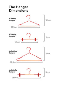 Mustard Made Adult Clip Hangers in Poppy Dimensions