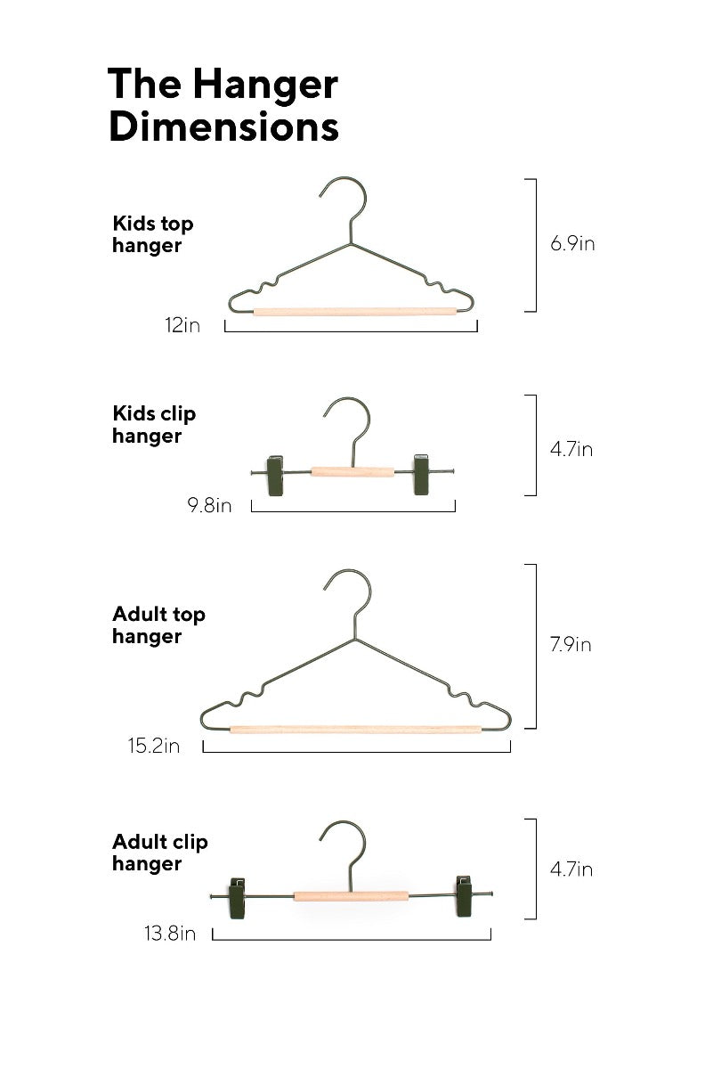 Mustard Made Kids Top Hangers in Olive Pack of 10