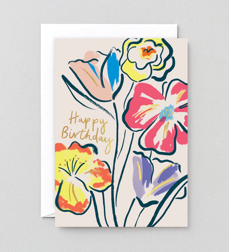Wrap Floral Happy Birthday Greeting Card