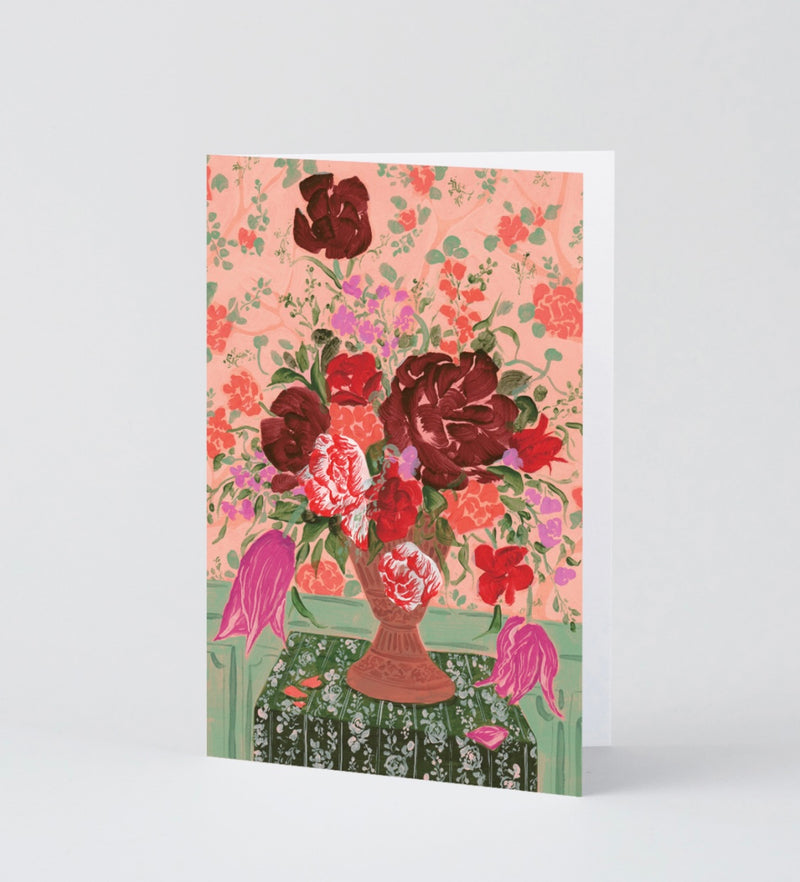 Wrap Red Bouquet Art Greeting Card