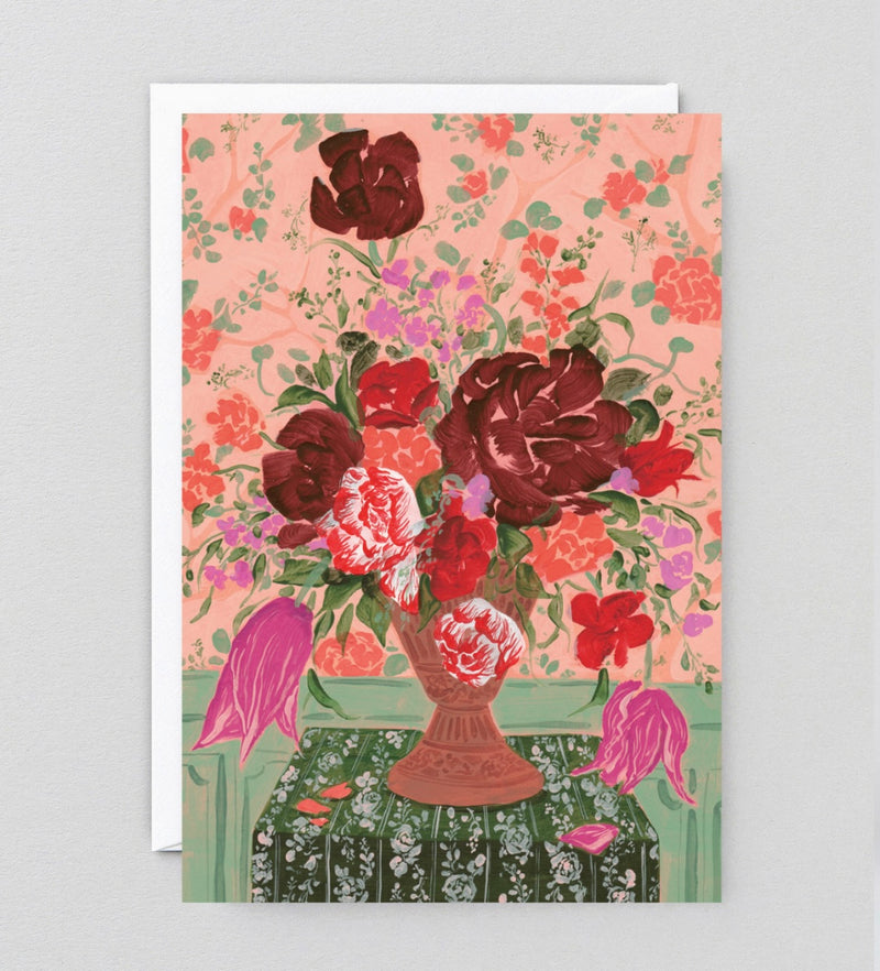 Wrap Red Bouquet Art Greeting Card