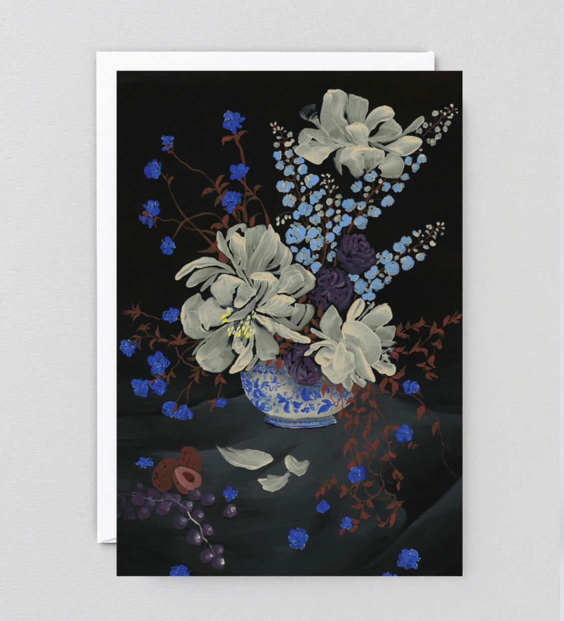 Wrap Blue Bouquet Art Greeting Card