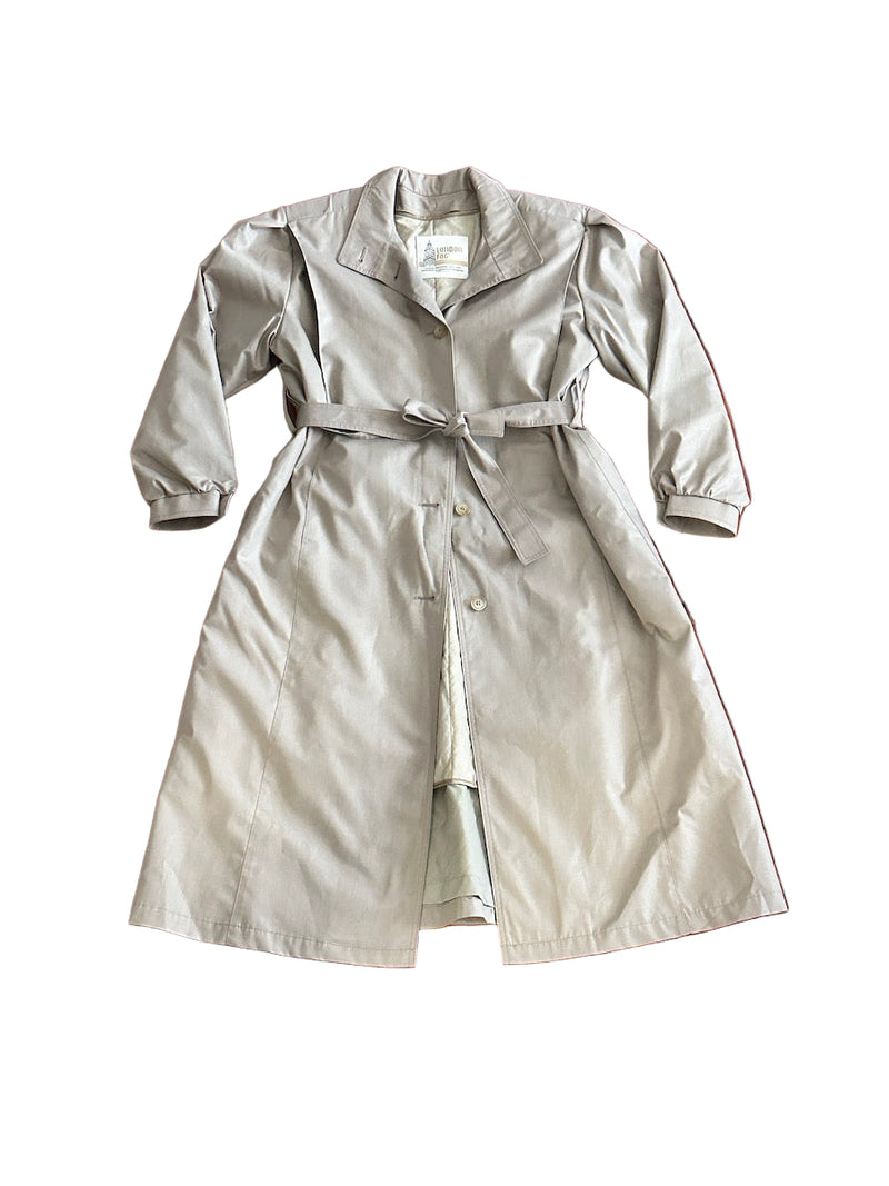 Beige trench coat on a white background