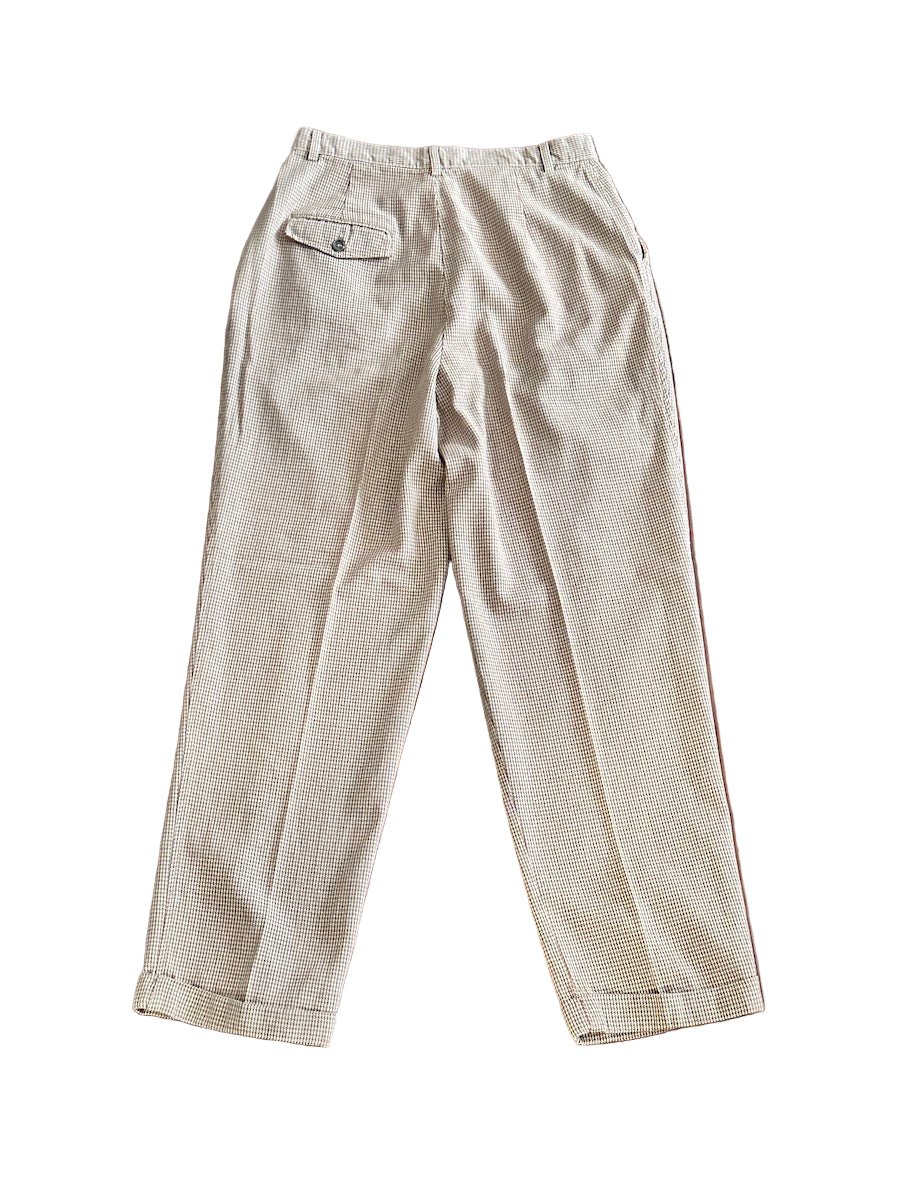 Back of houndstooth pants on a white background