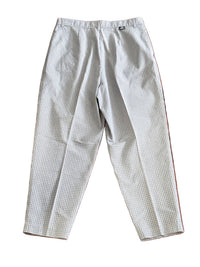 Blue plaid pants on a white background