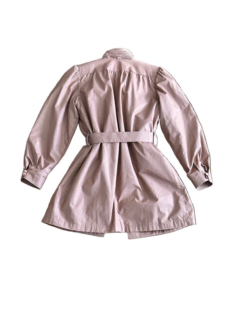 Mauve short trench coat on a white background