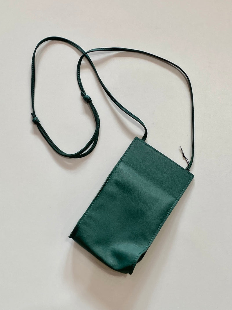 Hannah Emile Droplet Crossbody Bag Teal Leather