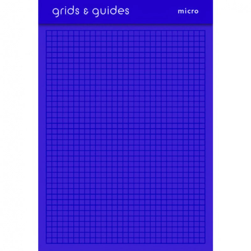 Blue grid paper pad with 'grids & guides micro' text at the top