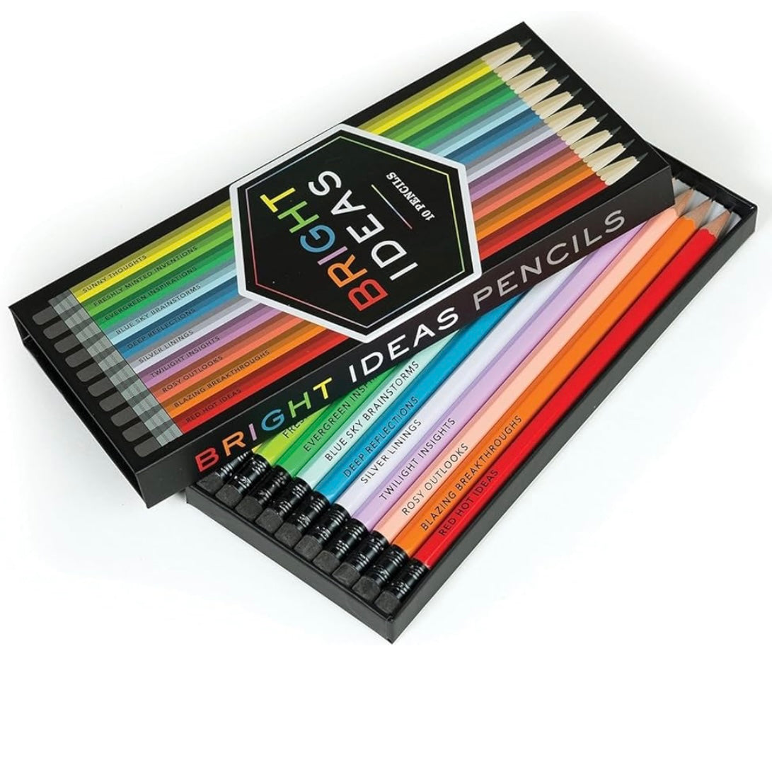 Box of Bright Ideas graphite pencils on a white background