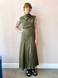 Atelier Delphine Twisted Dress Hunter Green