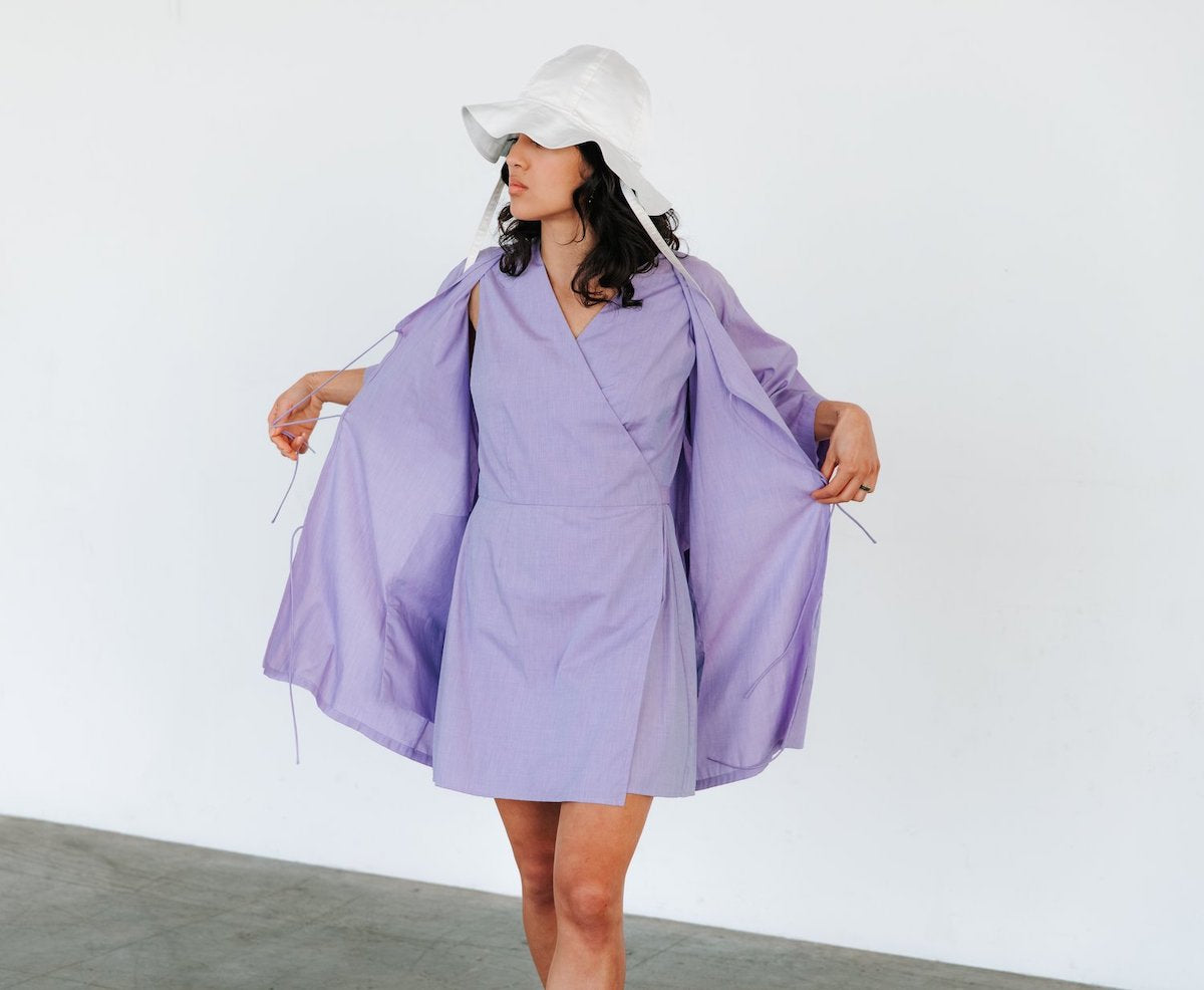 Lily Forbes Lilac Rose Wrap Dress