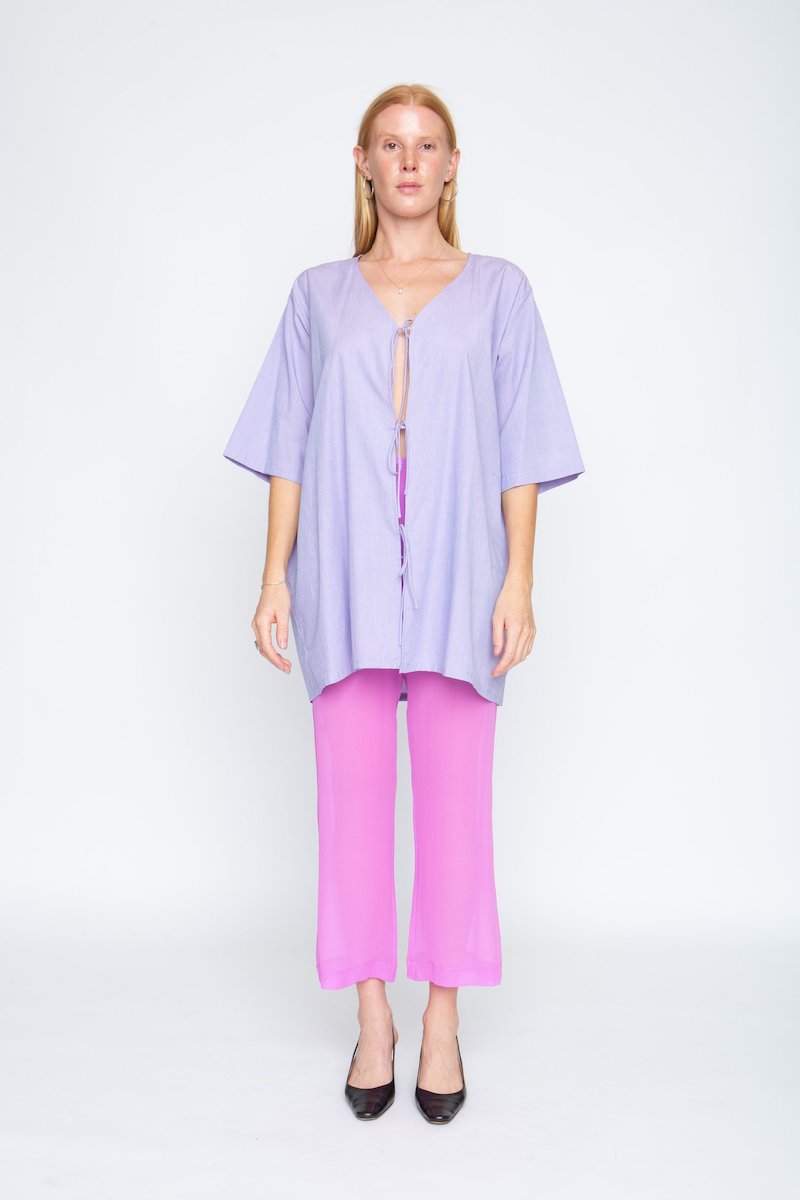 Lily Forbes Lilac Milica Tie Top