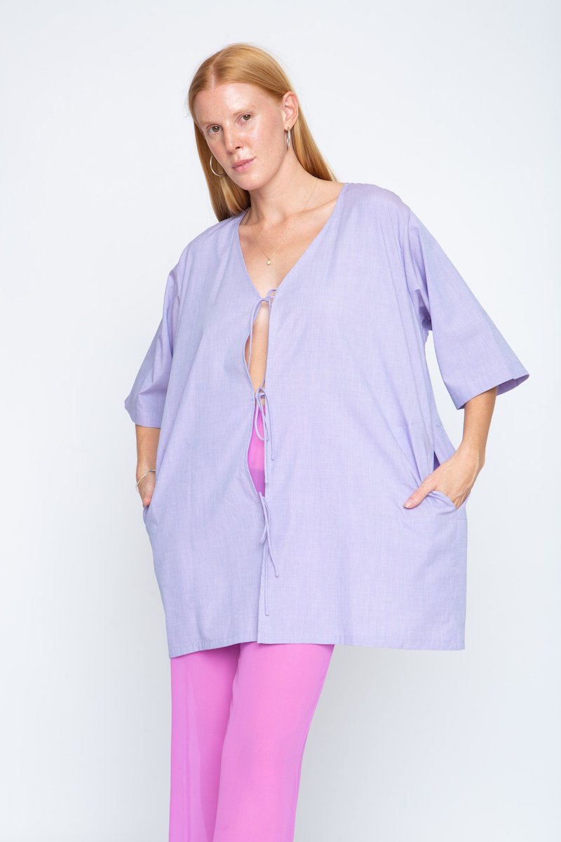 Lily Forbes Lilac Milica Tie Top