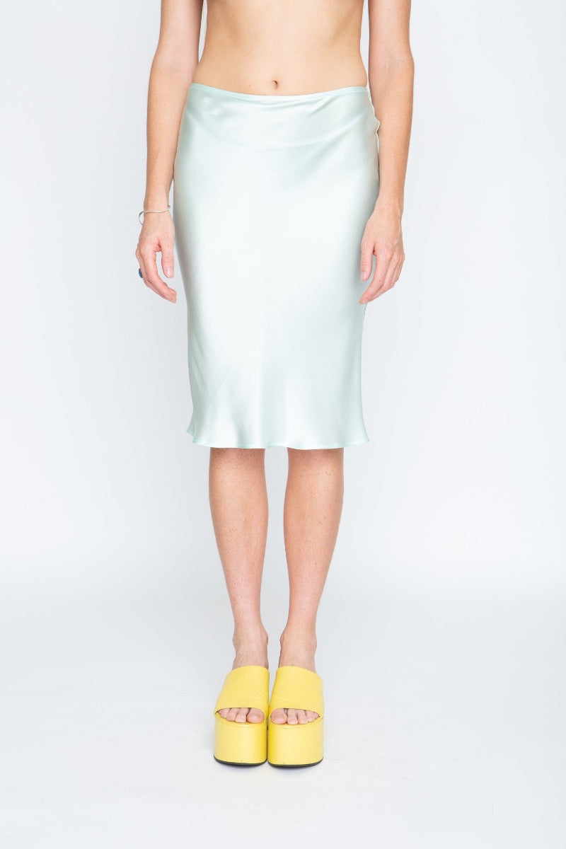 Lily Forbes Mint Sophia Skirt Silk