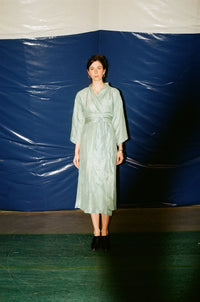 Lily Forbes Handwoven Silk Robe in Sage