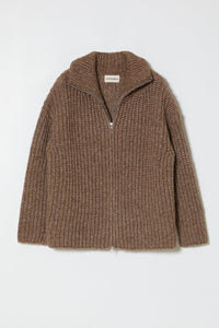 Atelier Delphine Alpaca Rib Cardigan Brown