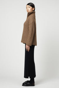 Atelier Delphine Alpaca Rib Cardigan Brown