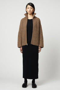 Atelier Delphine Alpaca Rib Cardigan Brown