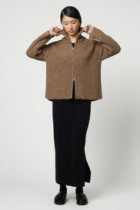 Atelier Delphine Alpaca Rib Cardigan Brown