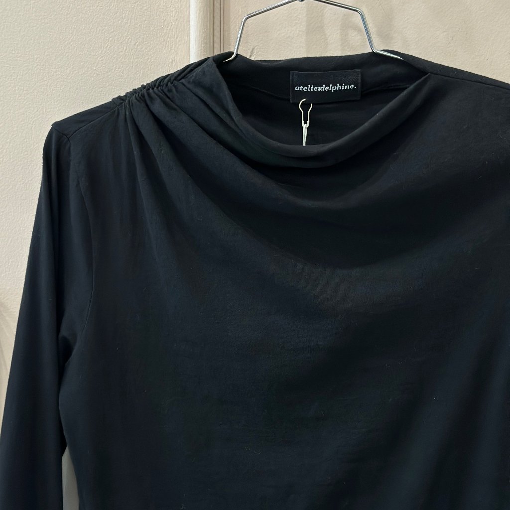 Atelier Delphine Shirred Neck Top Black