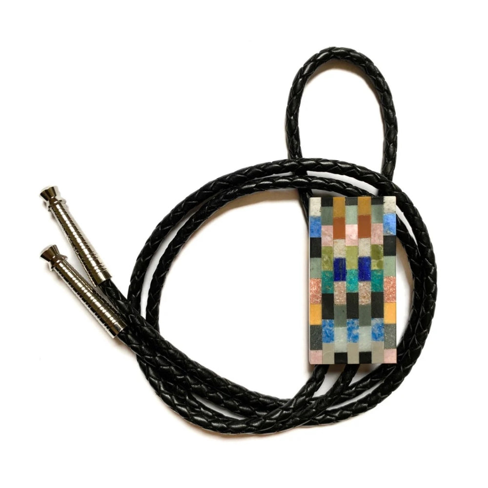 Tile Stone Bolo Tie Necklace