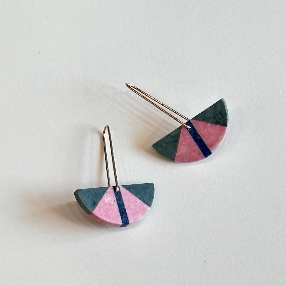 Triple Stone Earrings | Argillite, Rhodonite, Lapis