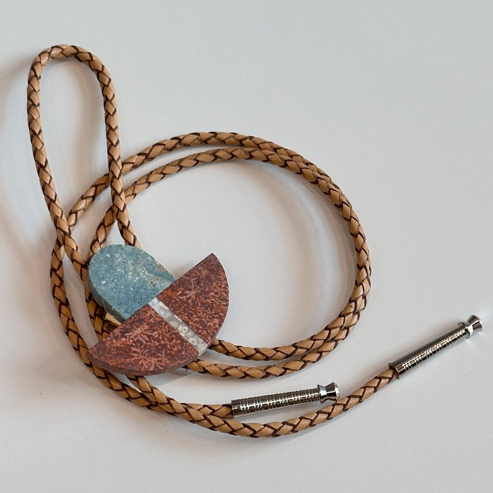 Triple Stone Bolo Tie Necklace