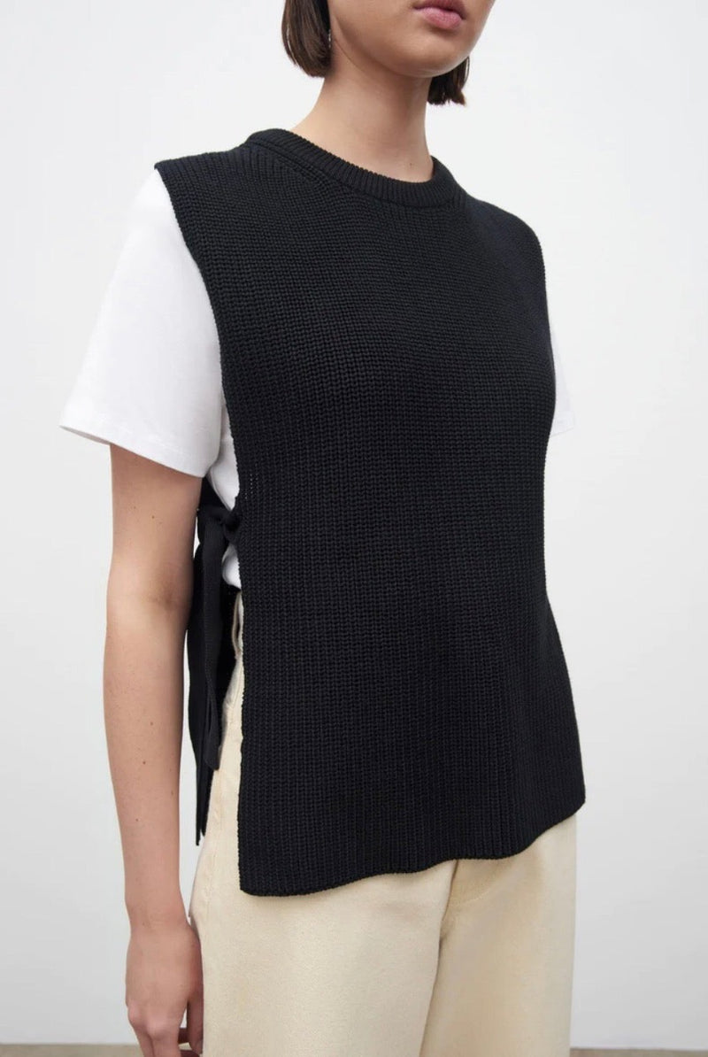 Kowtow Harry Vest Black Organic Cotton Knit