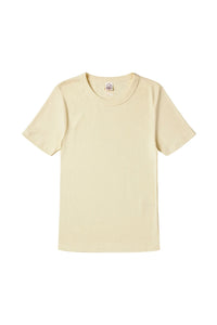 Plain butter yellow t-shirt on a white background