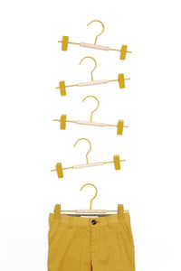 Mustard Made Kids Clip Hangers in Mustard Pack of 5