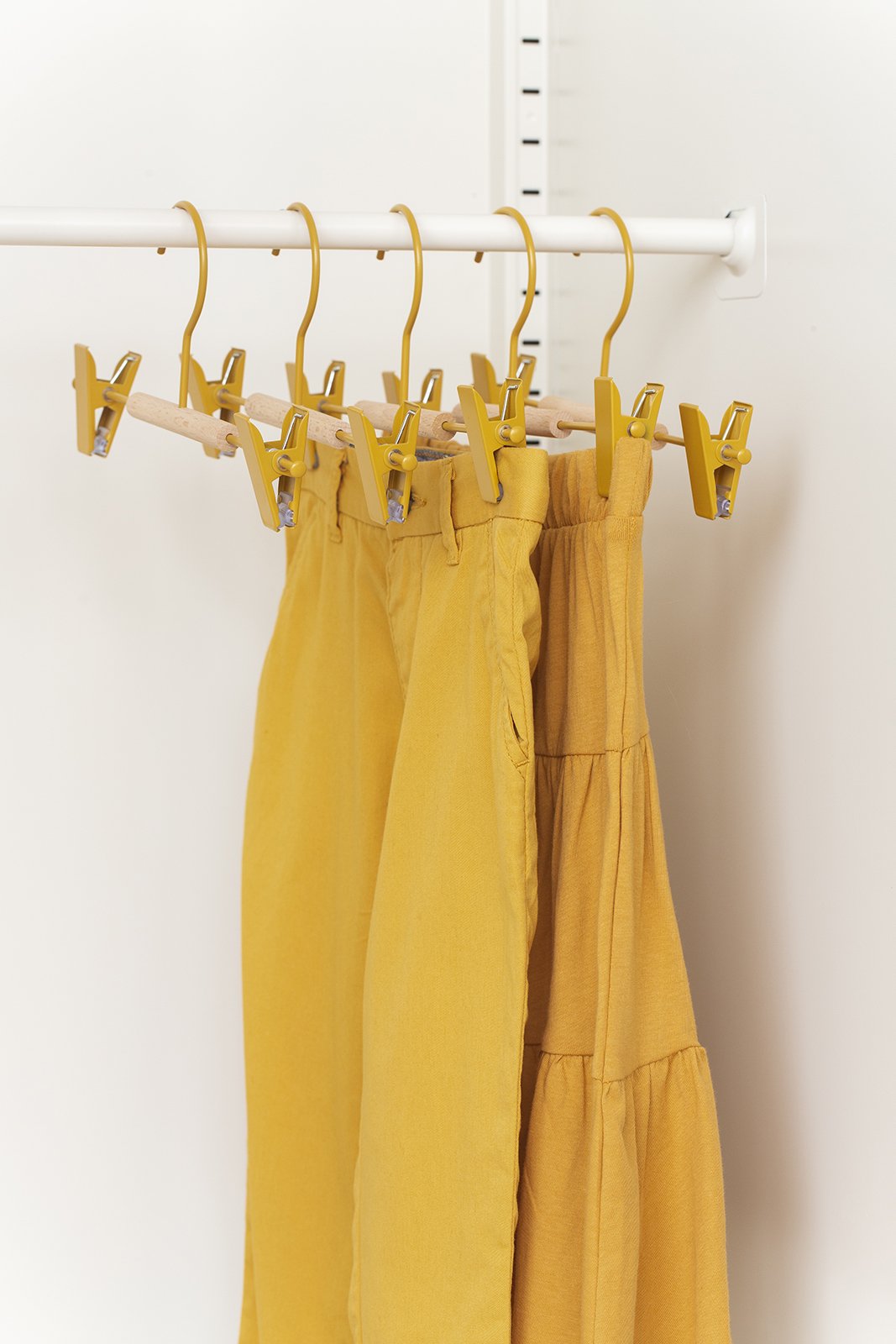 Mustard Made Kids Clip Hangers in Mustard Pack of 5