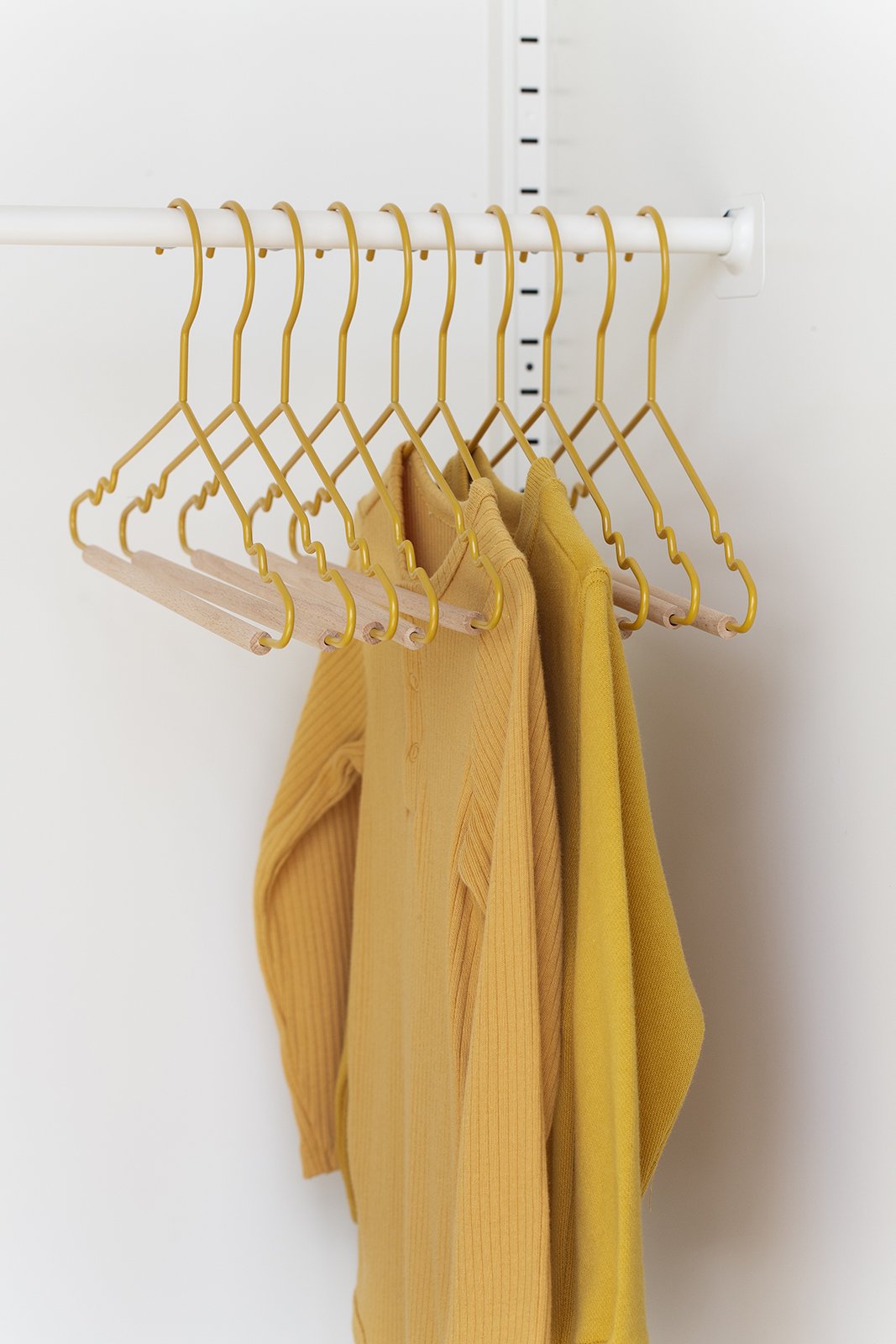 Mustard Made Kids Top Hangers in Mustard Pack of 10