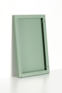 Backside of green storyboard on a white background