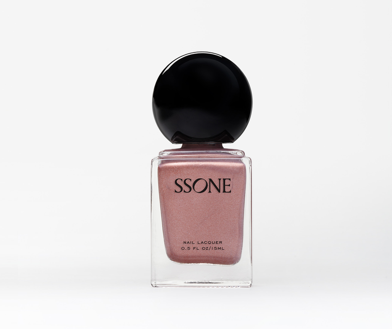 SSONE nail polish bottle with black cap on a white background