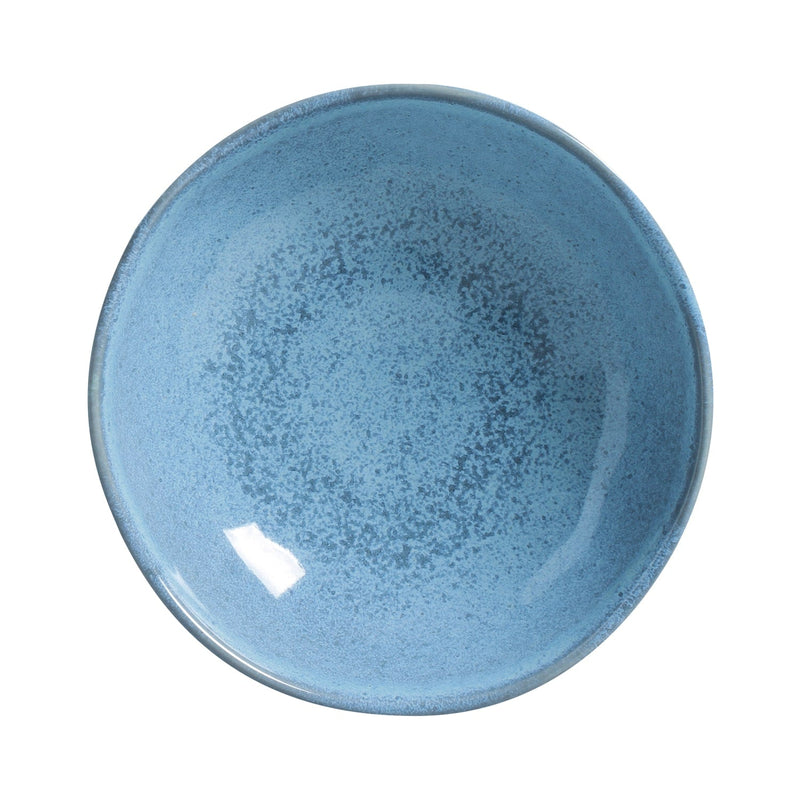 Blue ceramic bowl on a white background